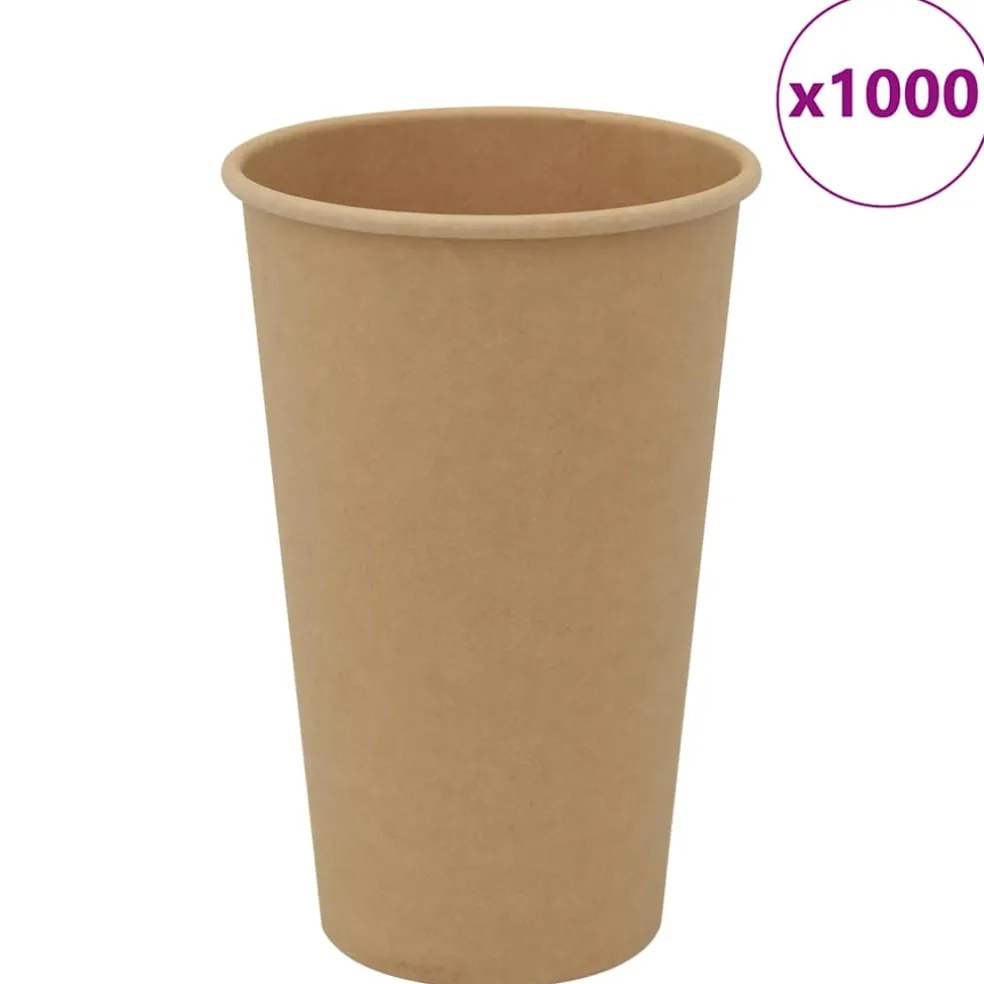 vidaXL Papieren koffiekopjes 1000 st 16oz 400 ml bruin
