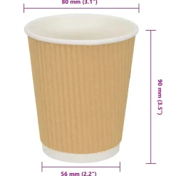 vidaXL Papieren koffiekopjes 500 st 8oz 200 ml bruin