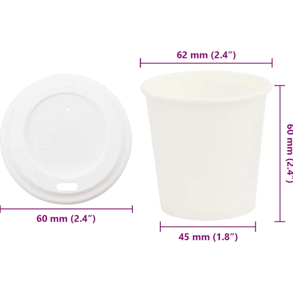 vidaXL Papieren koffiekopjes met deksel 1000 st 4oz 100 ml