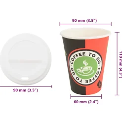 vidaXL Papieren koffiekopjes met deksel 1000 st 4oz 100 ml