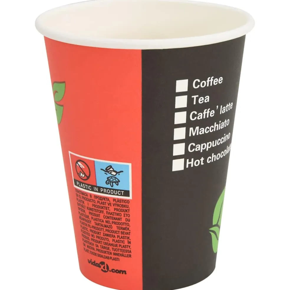 vidaXL Papieren koffiekopjes met deksel 1000 st 4oz 100 ml