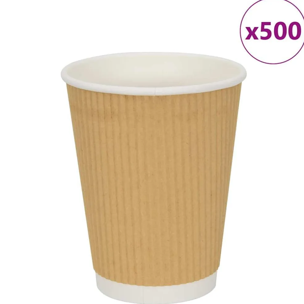 vidaXL Papieren koffiekopjes met deksel 1000 st 8oz 240 ml