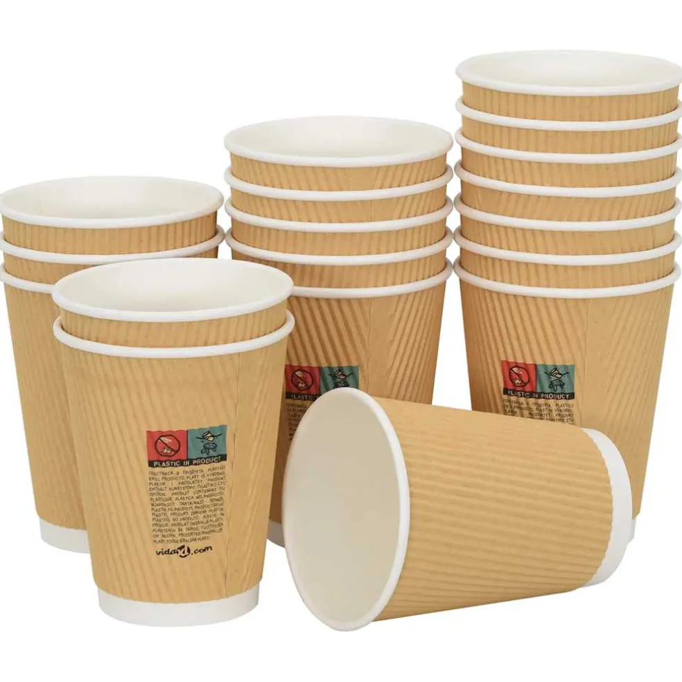 vidaXL Papieren koffiekopjes met deksel 1000 st 8oz 240 ml