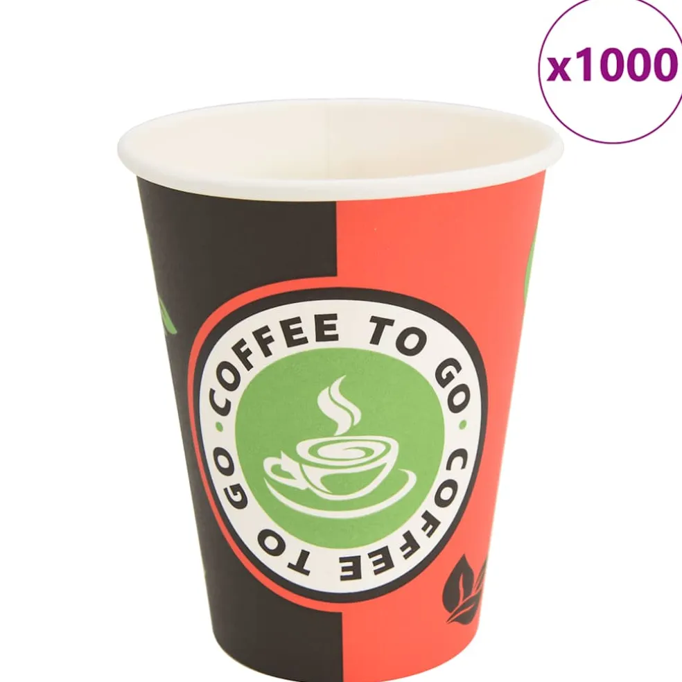 vidaXL Papieren koffiekopjes 1000 st 8oz 200 ml wit