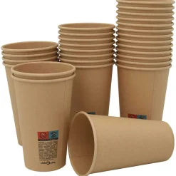 vidaXL Papieren koffiekopjes met deksel 1000 st 12oz 300 ml
