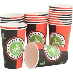 vidaXL Papieren koffiekopjes met deksel 1000 st 16oz 400 ml