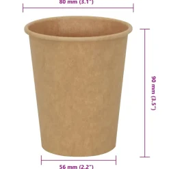 vidaXL Papieren koffiekopjes 500 st 16oz 400 ml bruin