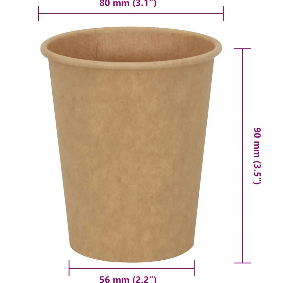 vidaXL Papieren koffiekopjes 500 st 16oz 400 ml bruin