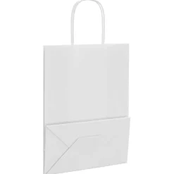 vidaXL Papieren zakjes 50 st met hengsels 21x11x28 cm wit