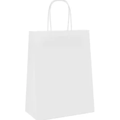 vidaXL Papieren zakjes 50 st met hengsels 21x11x28 cm wit