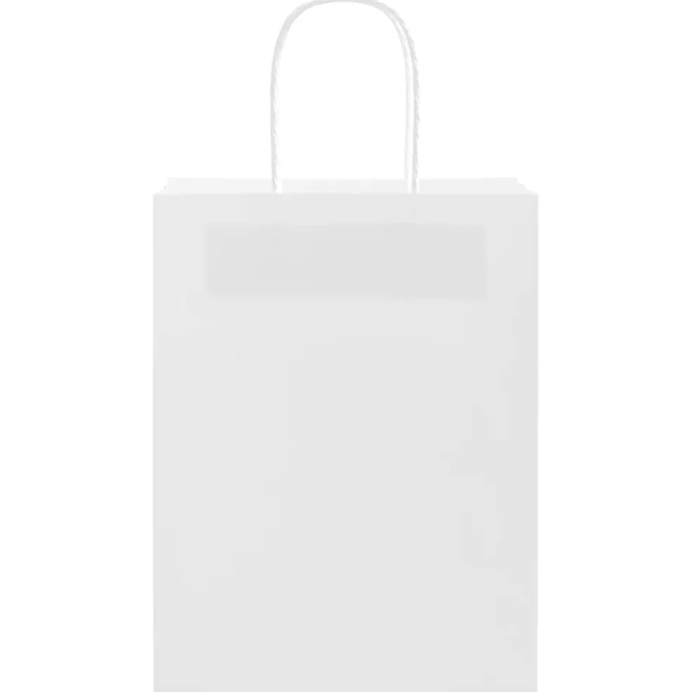 vidaXL Papieren zakjes 50 st met hengsels 21x11x28 cm wit