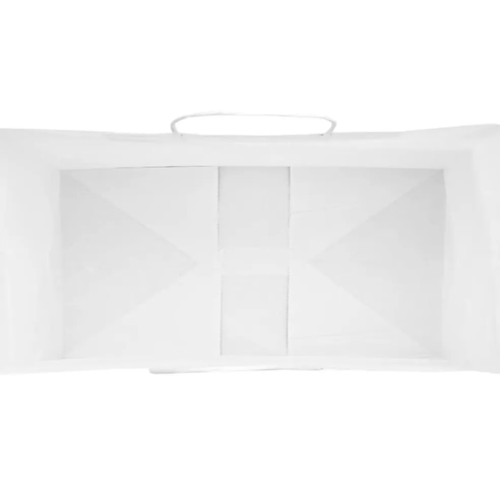 vidaXL Papieren zakjes 50 st met hengsels 21x11x28 cm wit