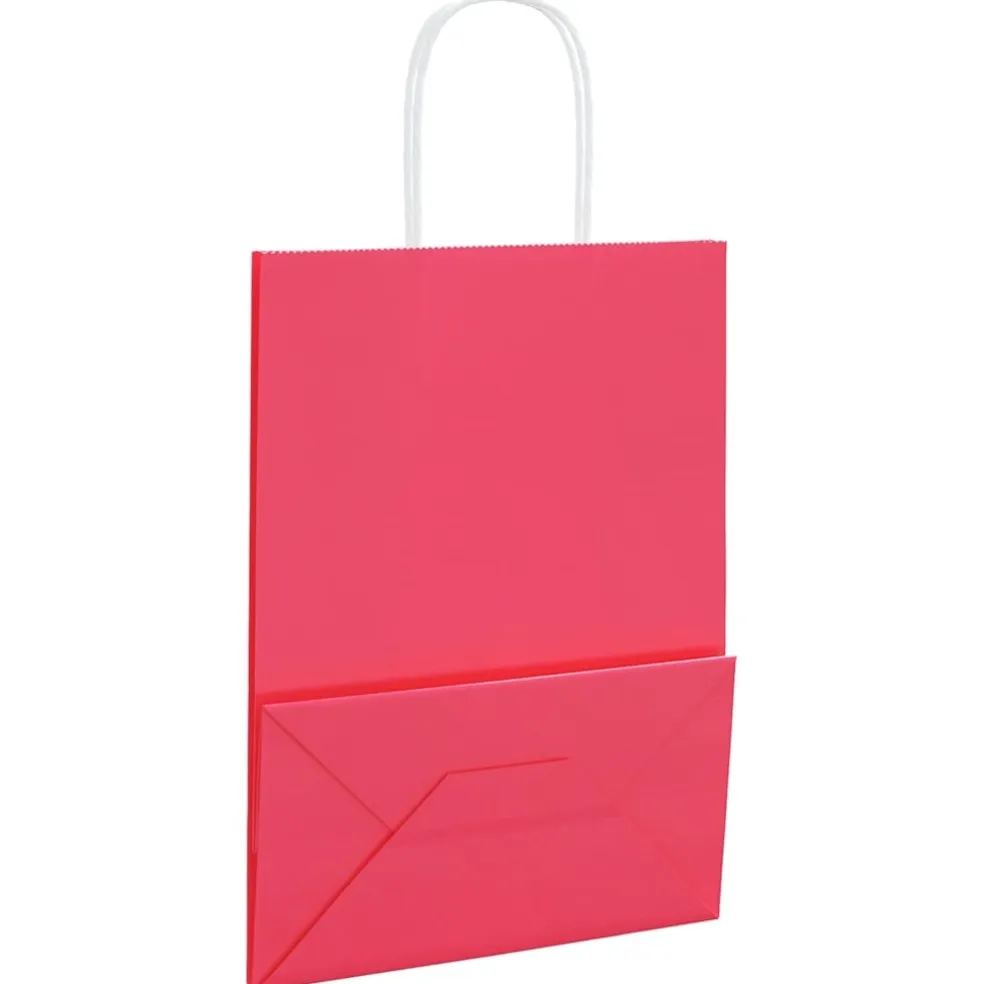 vidaXL Papieren zakjes 50 st met hengsels 21x11x28 cm roze