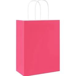 vidaXL Papieren zakjes 50 st met hengsels 21x11x28 cm roze