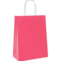 vidaXL Papieren zakjes 50 st met hengsels 21x11x28 cm roze