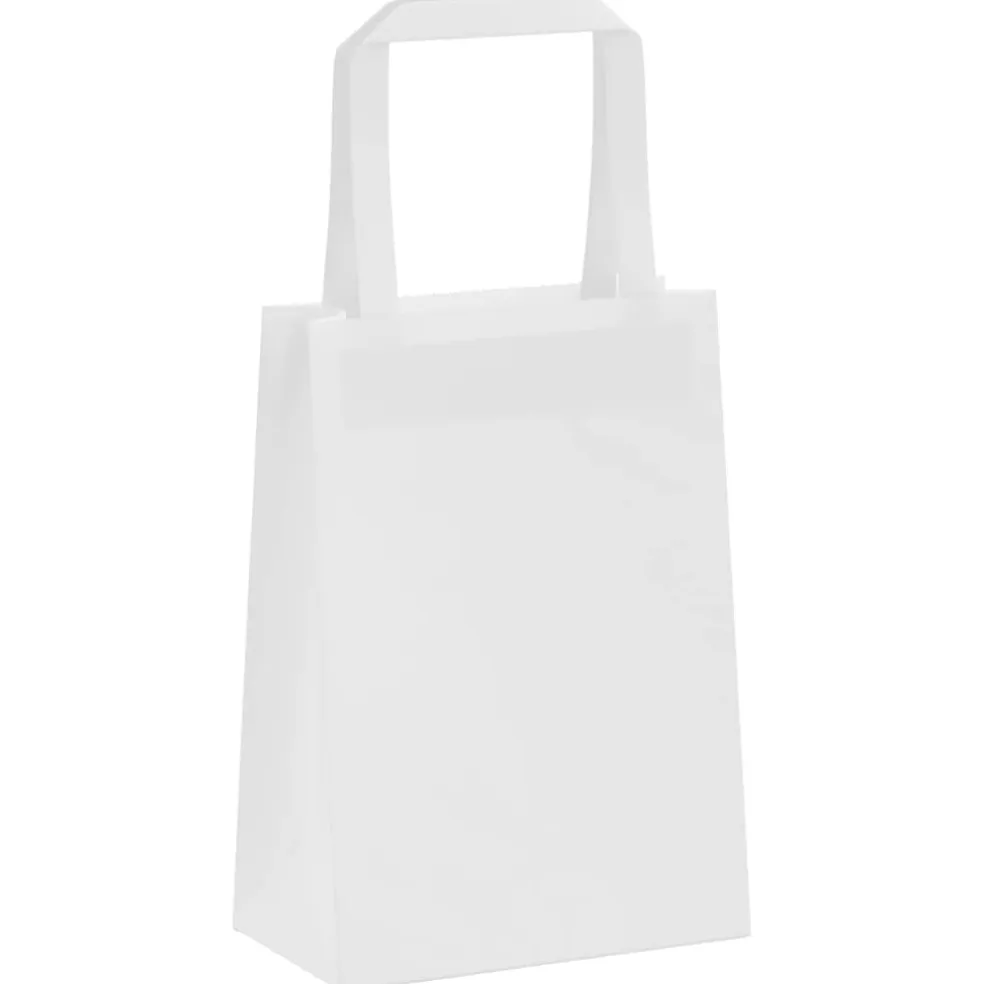 vidaXL Papieren zakken 50 st met hengsels 15x8x21 cm wit