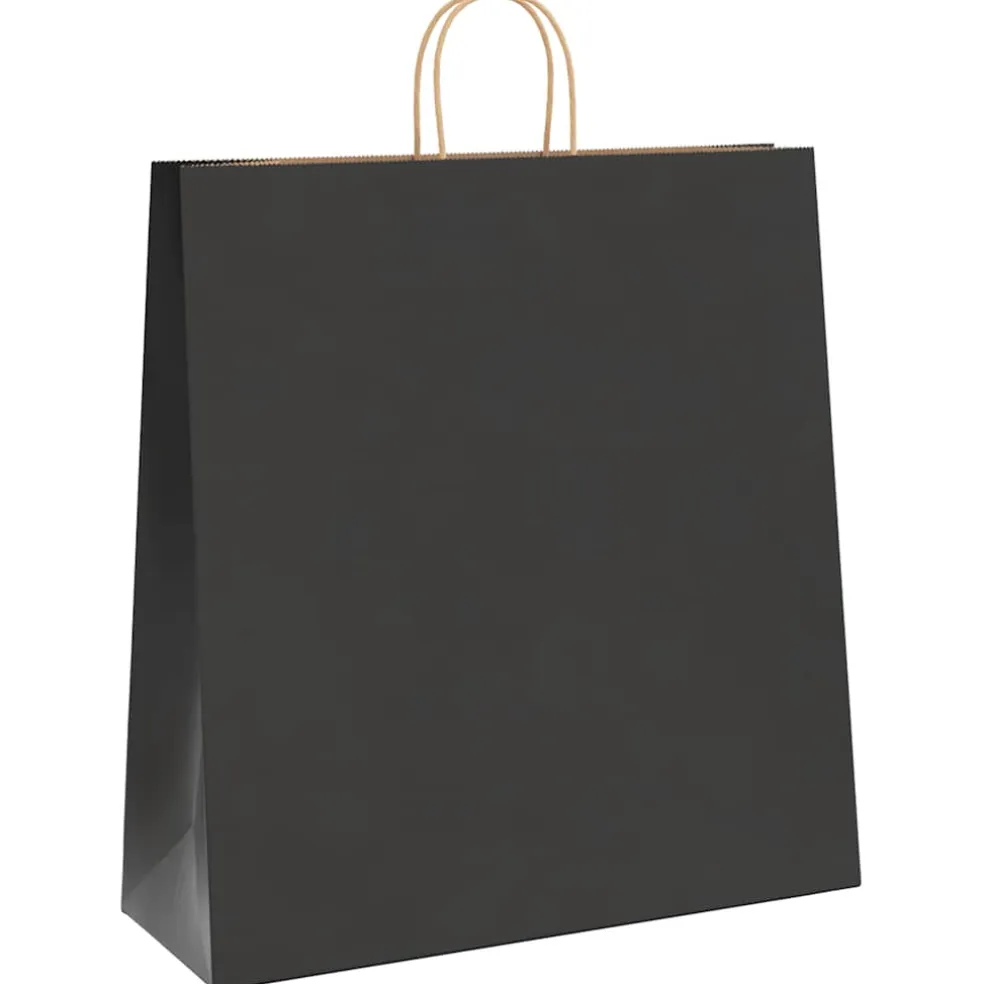vidaXL Papieren zakken 250 st met hengsels 45x17x48 cm zwart