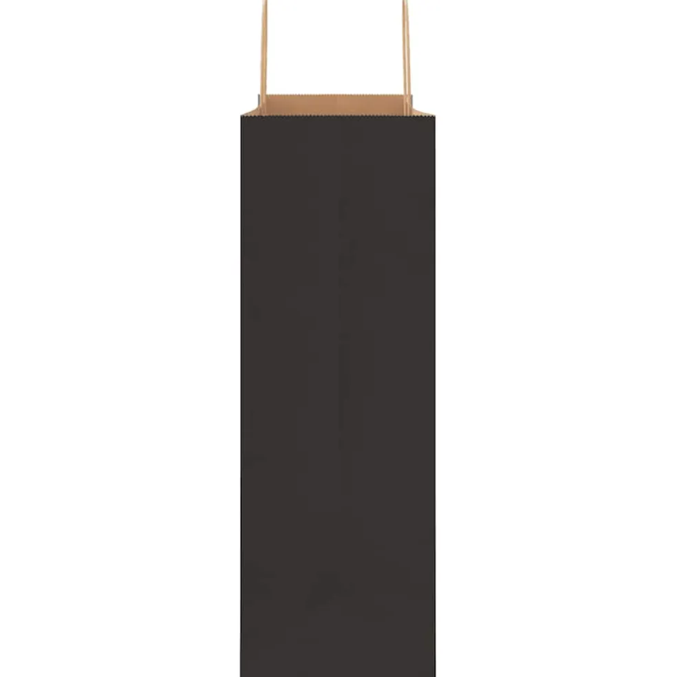 vidaXL Papieren zakken 250 st met hengsels 45x17x48 cm zwart