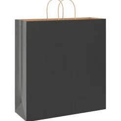 vidaXL Papieren zakken 250 st met hengsels 45x17x48 cm zwart