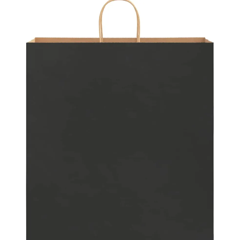 vidaXL Papieren zakken 250 st met hengsels 45x17x48 cm zwart