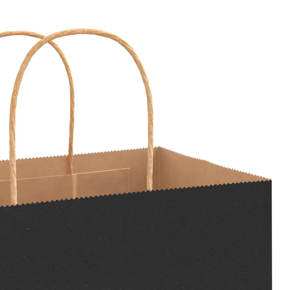 vidaXL Papieren zakken 250 st met hengsels 45x17x48 cm zwart