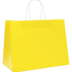 vidaXL Papieren zakken 50 st met hengsels 32x17x25 cm geel