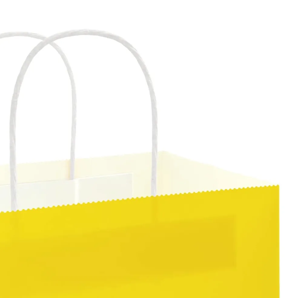 vidaXL Papieren zakken 50 st met hengsels 32x17x25 cm geel