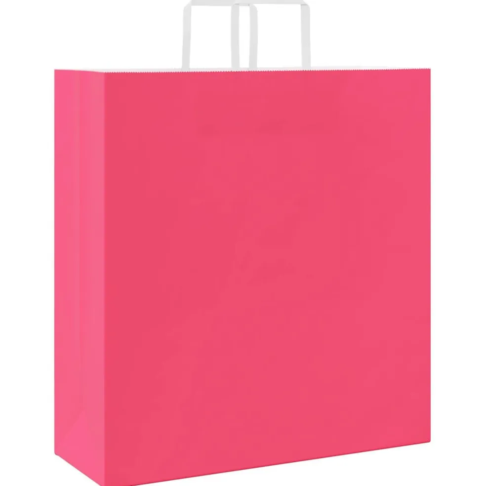 vidaXL Papieren zakken 50 st met hengsels 45x17x48 cm roze