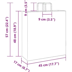 vidaXL Papieren zakken 50 st met hengsels 45x17x48 cm roze
