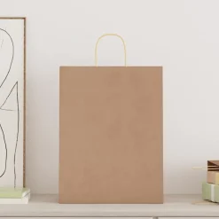 vidaXL Papieren zakken 50 st met hengsels 32x12x42 cm bruin