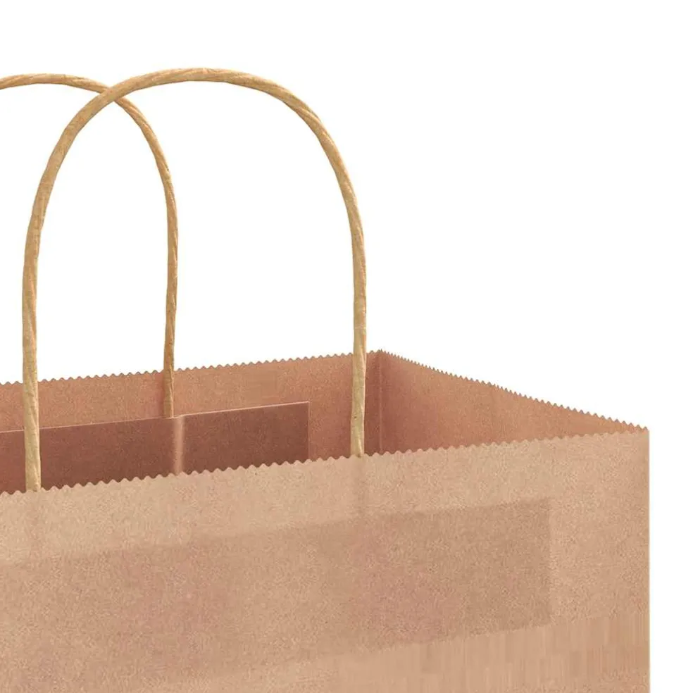 vidaXL Papieren zakken 50 st met hengsels 32x12x42 cm bruin