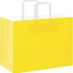 vidaXL Papieren zakken 50 st met hengsels 32x17x25 cm geel