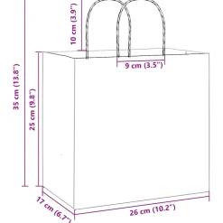 vidaXL Papieren zakken 250 st met hengsels 26x17x25 cm rood