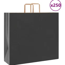 vidaXL Papieren zakken 250 st met hengsels 54x15x49 cm zwart