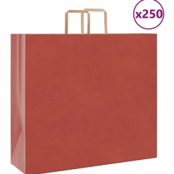 vidaXL Papieren zakken 250 st met hengsels 54x15x49 cm rood