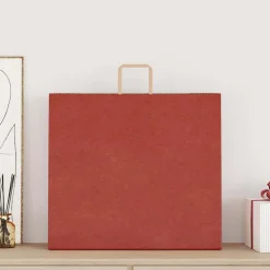 vidaXL Papieren zakken 250 st met hengsels 54x15x49 cm rood
