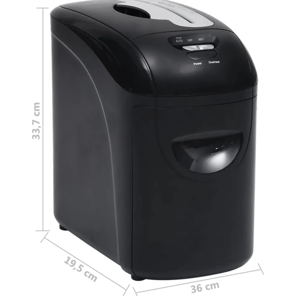 vidaXL Papierversnipperaar 10 pagina's microcut zwart