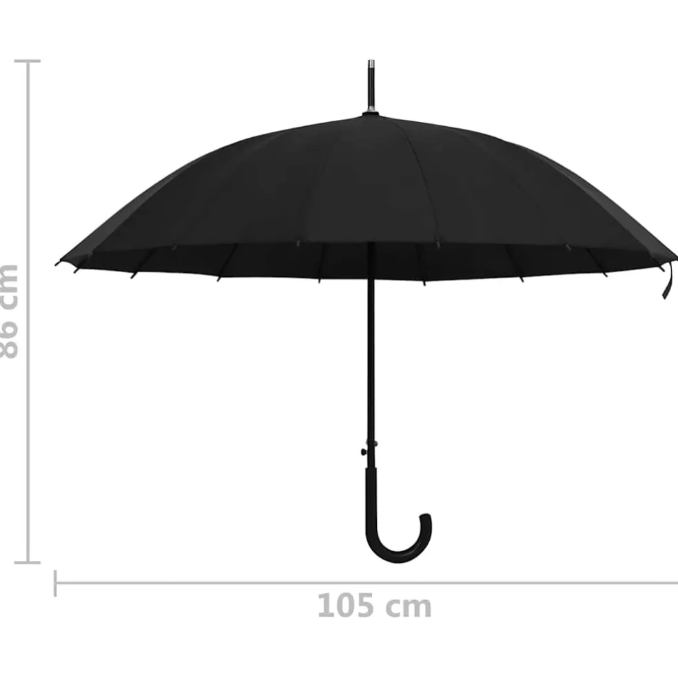 vidaXL Paraplu automatisch 105 cm zwart