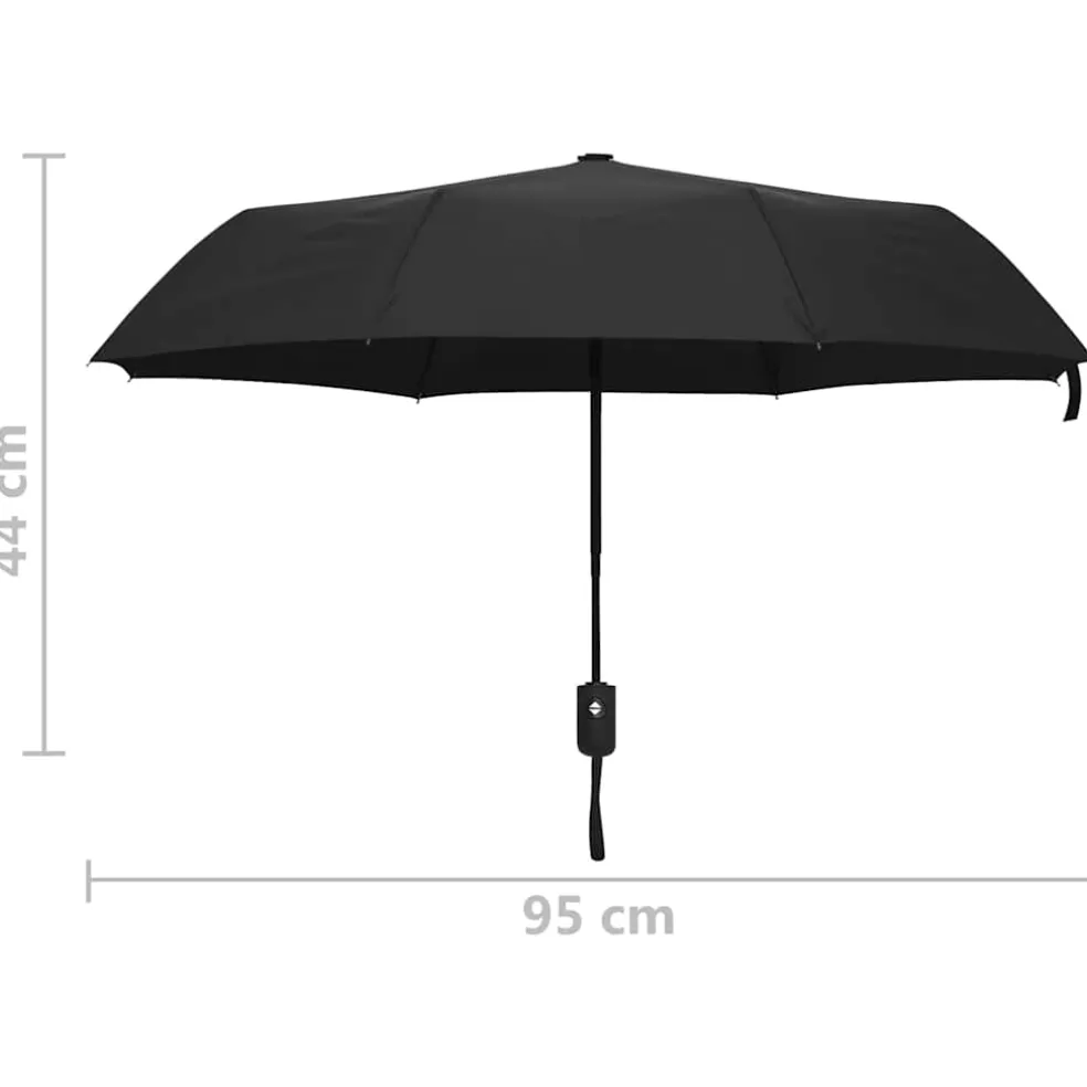 vidaXL Paraplu automatisch inklapbaar 95 cm zwart