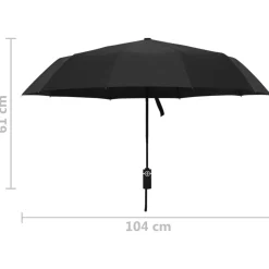 vidaXL Paraplu automatisch inklapbaar 104 cm zwart