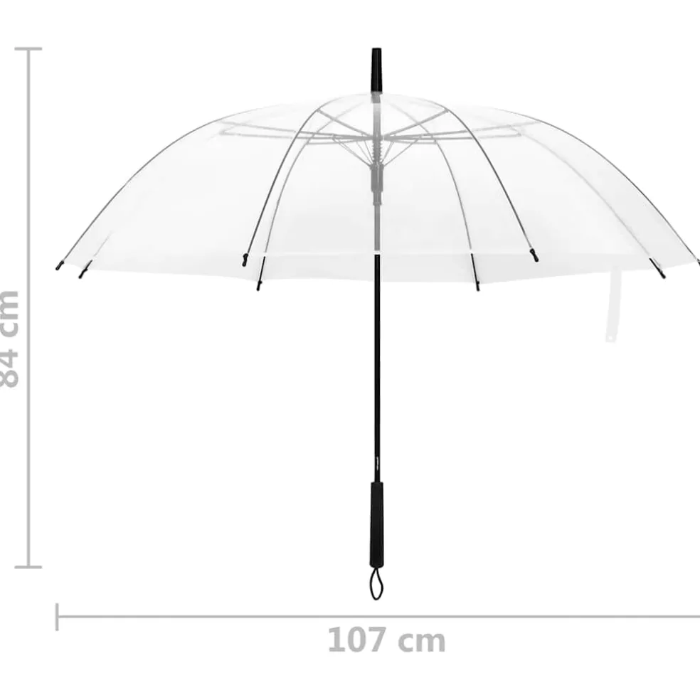 vidaXL Paraplu 107 cm transparant