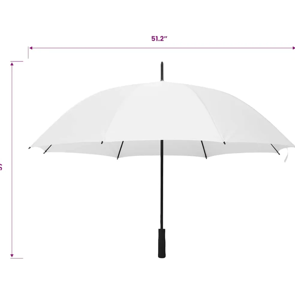 vidaXL Paraplu 130 cm wit