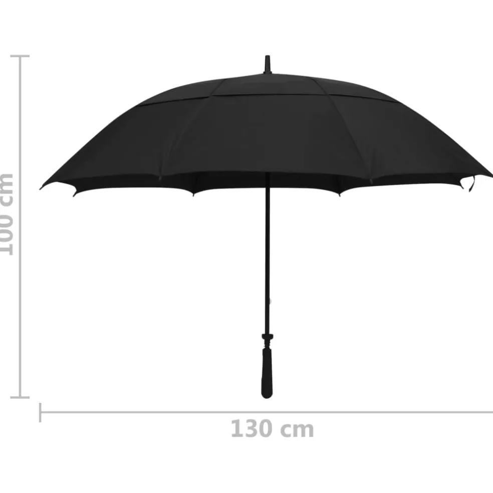 vidaXL Paraplu 130 cm zwart