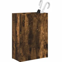 vidaXL Paraplu Standaard Gerookt eiken 40 x 20 x 55,5 cm Bewerkt hout