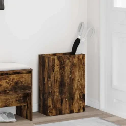 vidaXL Paraplu Standaard Gerookt eiken 40 x 20 x 55,5 cm Bewerkt hout