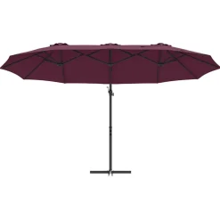 vidaXL Parasol Bordeaux Rood 372 x 198 x 243 cm Polyester en Aluminium