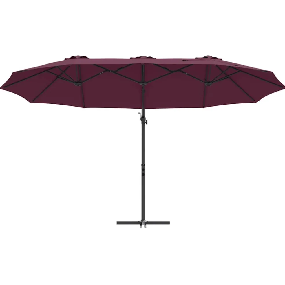 vidaXL Parasol Bordeaux Rood 372 x 198 x 243 cm Polyester en Aluminium