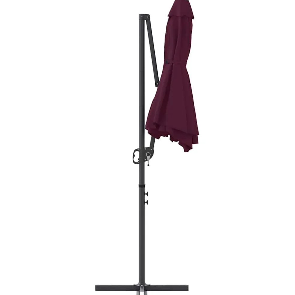 vidaXL Parasol Bordeaux Rood 372 x 198 x 243 cm Polyester en Aluminium