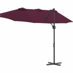 vidaXL Parasol Bordeaux Rood 372 x 198 x 243 cm Polyester en Aluminium