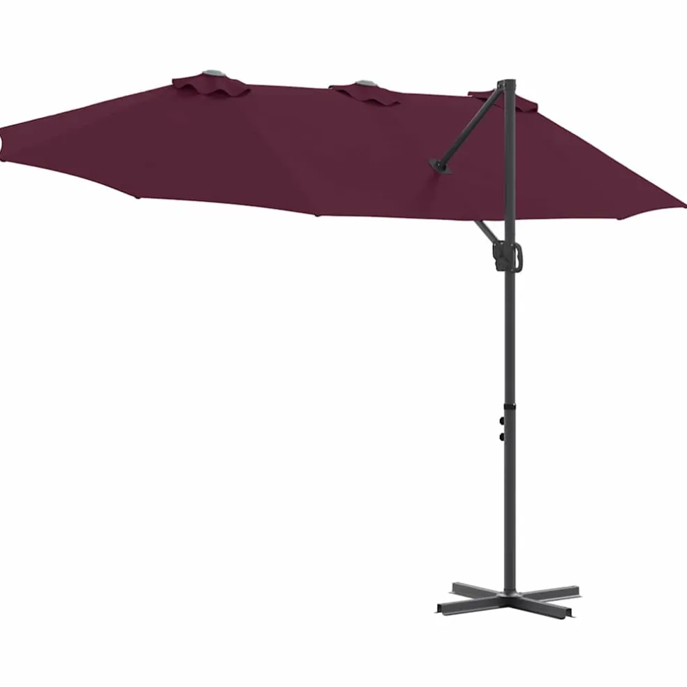 vidaXL Parasol Bordeaux Rood 372 x 198 x 243 cm Polyester en Aluminium